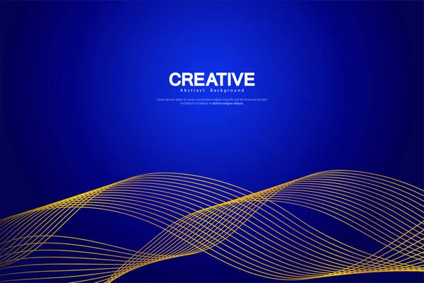 Abstract Blue Background Gold Wave Lines Curve Modern Pattern Vector — Wektor stockowy