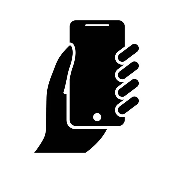 Hand Hold Smartphone Mobile Phone Touch Screen Hand — Vector de stock