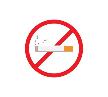 No smoking logo. Forbidden sign icon. Flat design style. Vector Illustration