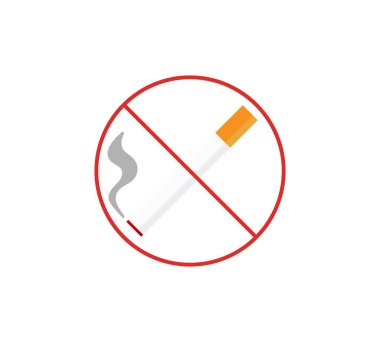 No smoking logo. Forbidden sign icon. Flat design style. Vector Illustration