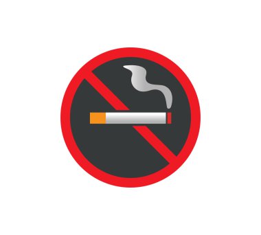 No smoking logo. Forbidden sign icon. Flat design style. Vector Illustration
