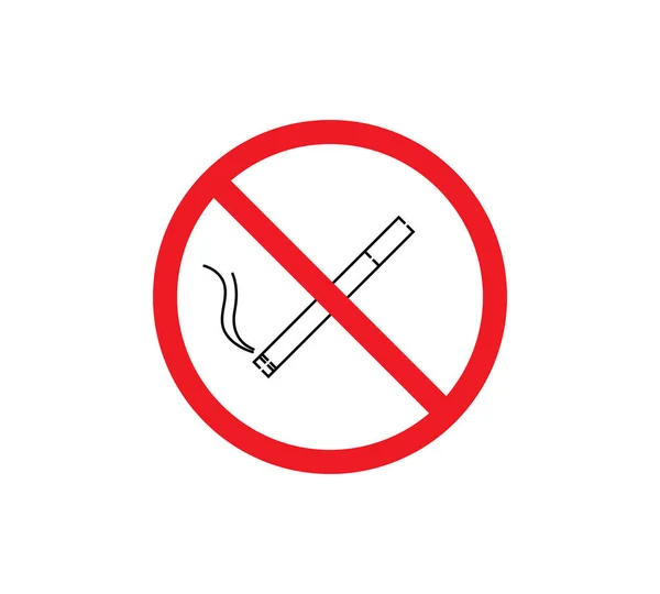 Smoking Logo Forbidden Sign Icon Flat Design Style Vector Illustration — Stockvector