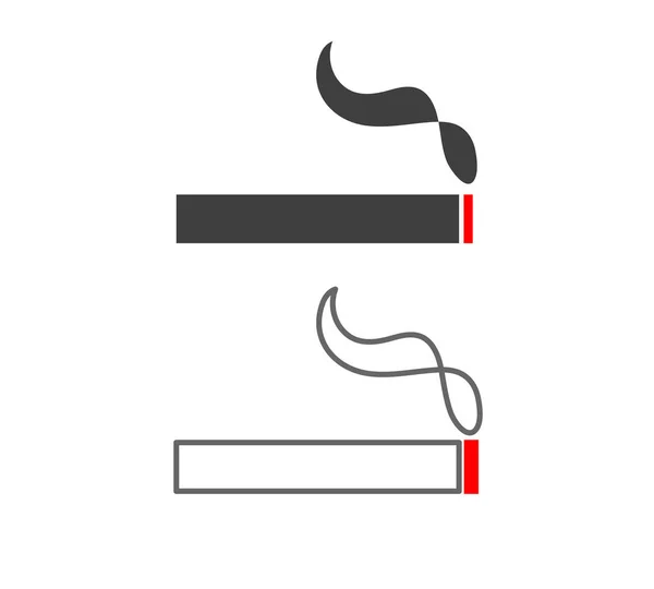 Smoking Cigarette Icon Flat Design Style Vector Illustration — 图库矢量图片