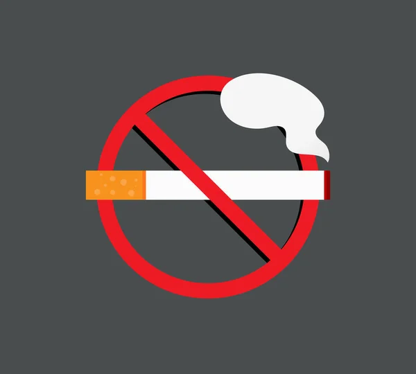 Não Logótipo Fumar Ícone Sinal Proibido Estilo Design Plano Ilustração — Vetor de Stock