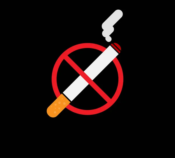 Smoking Logo Forbidden Sign Icon Flat Design Style Vector Illustration — Vector de stock