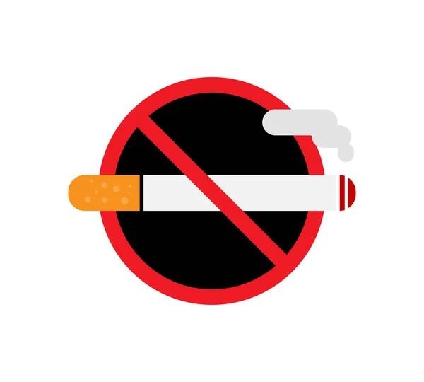 Smoking Logo Forbidden Sign Icon Flat Design Style Vector Illustration — ストックベクタ