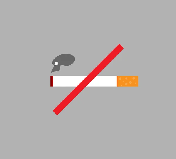 Smoking Logo Forbidden Sign Icon Flat Design Style Vector Illustration — ストックベクタ