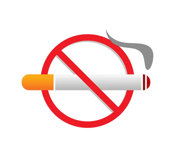 Smoking Logo Forbidden Sign Icon Flat Design Style Vector Illustration — ストックベクタ