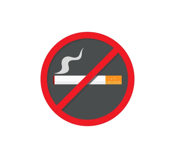 Smoking Logo Forbidden Sign Icon Flat Design Style Vector Illustration — ストックベクタ