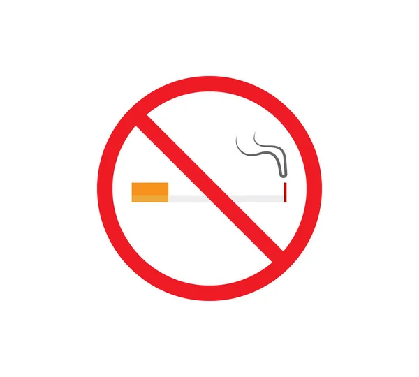 Niet Roken Logo Verboden Teken Icoon Platte Stijl Vector Illustratie — Stockvector