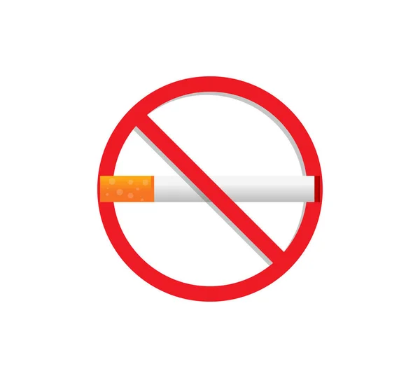 Smoking Logo Forbidden Sign Icon Flat Design Style Vector Illustration — ストックベクタ