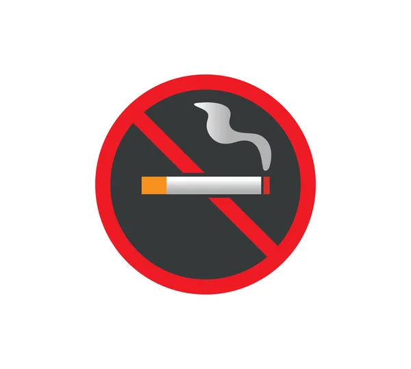Smoking Logo Forbidden Sign Icon Flat Design Style Vector Illustration — ストックベクタ