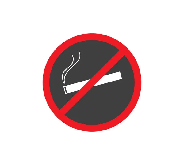 Smoking Logo Forbidden Sign Icon Flat Design Style Vector Illustration — ストックベクタ