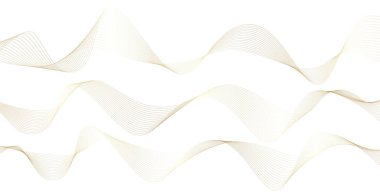 Altın çizgi dalga arkaplanı. Soyut lüks tarzında. Teknik şablon. Dalgalı kıvrımlı, düz çizgili. Vektör illüstrasyonu.