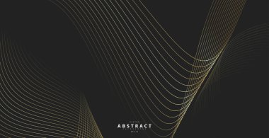 Altın çizgi dalgalı soyut bir arkaplan. Lüks bir şekilde. Teknik şablon. Dalgalı kıvrımlı, düz çizgili. Vektör illüstrasyonu.