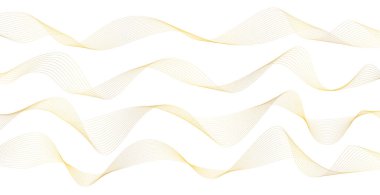 Altın çizgi dalgalı soyut bir arkaplan. Lüks bir şekilde. Teknik şablon. Dalgalı kıvrımlı, düz çizgili. Vektör illüstrasyonu.