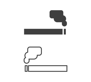 Sigara İkonası İçiyorum. Düz tasarım tarzı. Vektör İllüstrasyonu