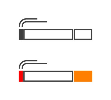 Sigara İkonası İçiyorum. Düz tasarım tarzı. Vektör İllüstrasyonu