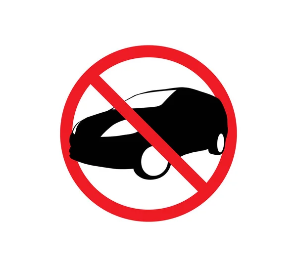 禁止没有汽车的圆形标志 禁止停车标志 矢量说明 — 图库矢量图片