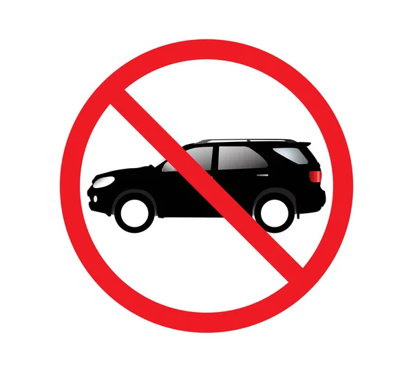 Cercle Interdit Signe Pour Aucune Voiture Pas Panneau Stationnement Illustration — Image vectorielle