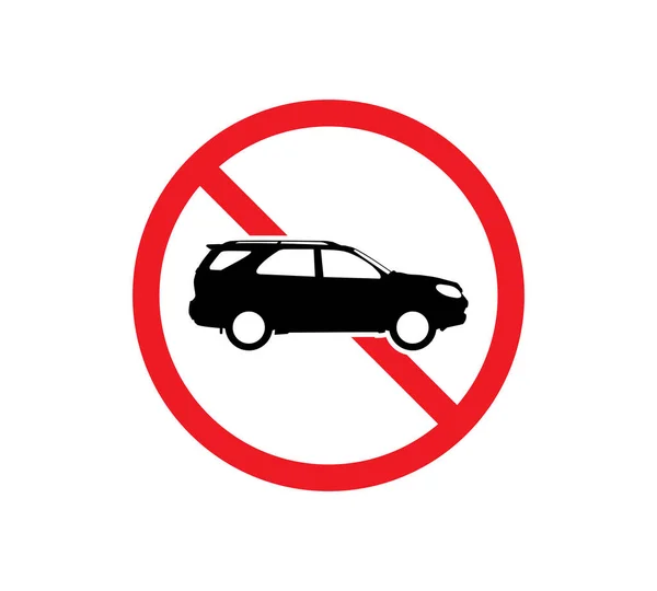 Cercle Interdit Signe Pour Aucune Voiture Pas Panneau Stationnement Illustration — Image vectorielle