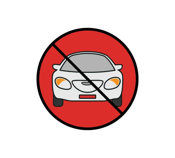 Cirkel Verboden Teken Voor Geen Auto Geen Parkeerbord Vectorillustratie — Stockvector