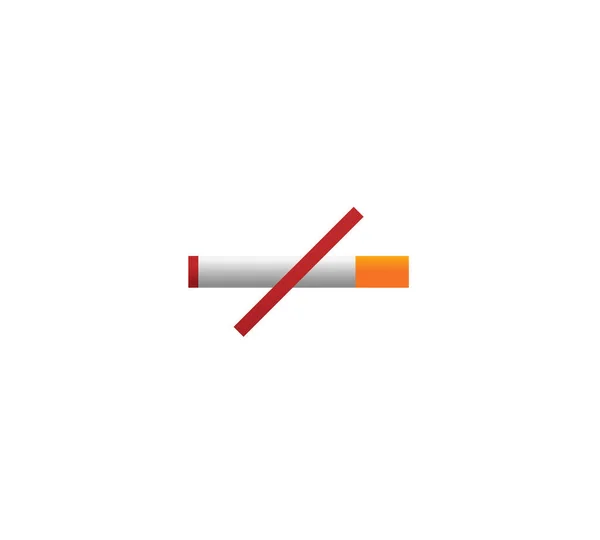 Smoking Logo Forbidden Sign Icon Flat Design Style Vector Illustration — Stock Vector