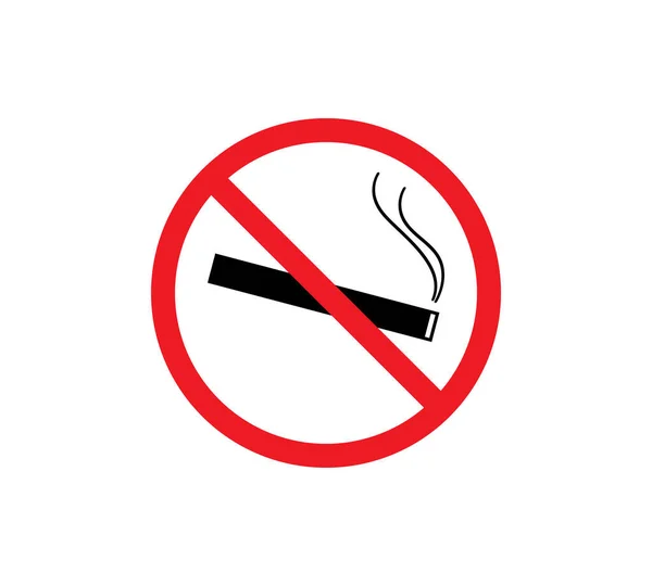 Smoking Logo Forbidden Sign Icon Flat Design Style Vector Illustration — Stockvector