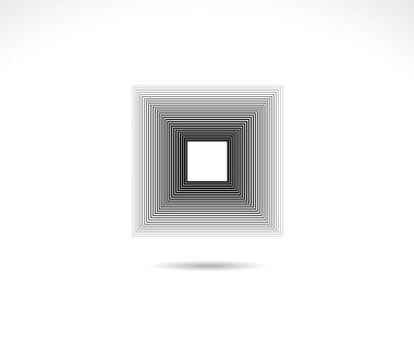 Geometrik kare logosu. Felç kare çerçevesi. Satır simgesi, işaret, sembol, düz tasarım, düğme, ağ, resim çerçevesi. vektör - illüstrasyon 10.