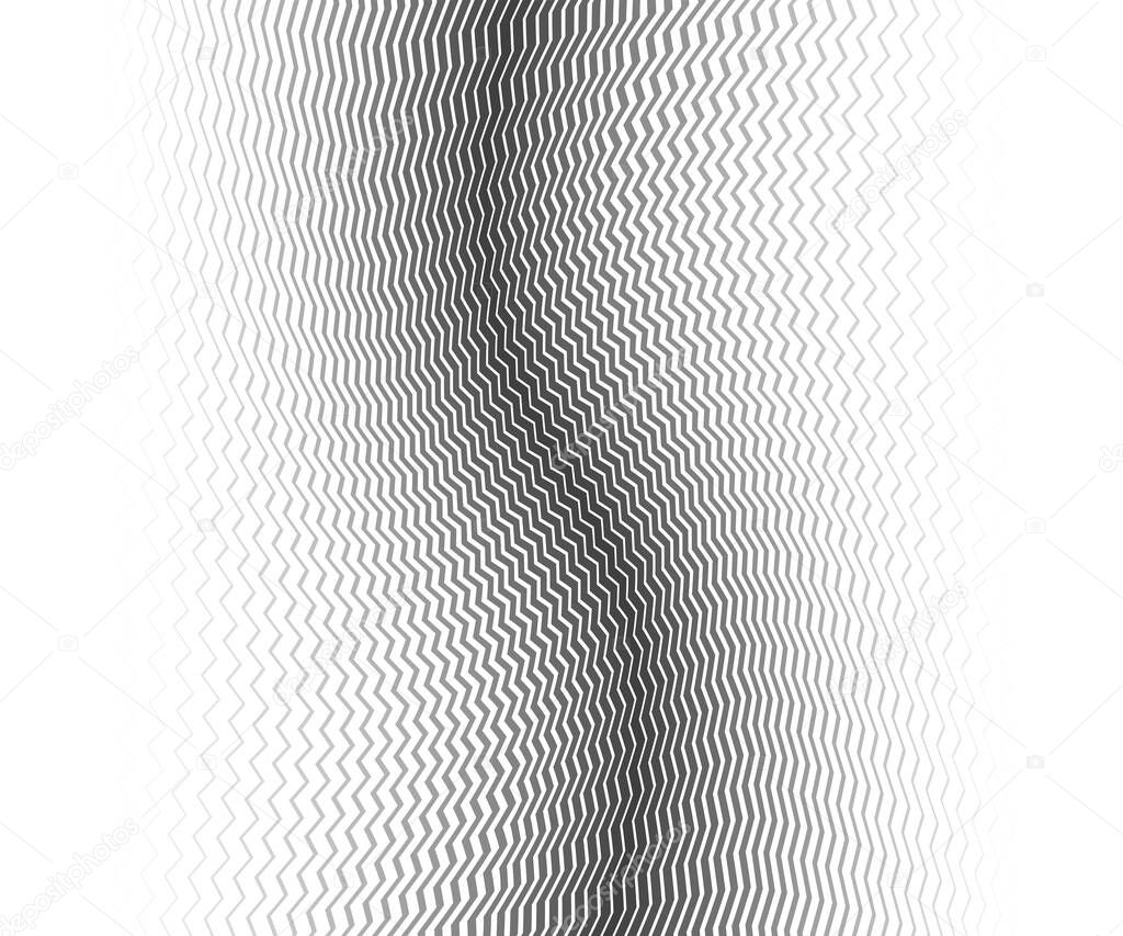 Wave, zigzag lines pattern. Black wavy line on white background. Texture vector - illustration