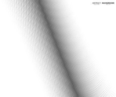 Dalga, zigzag çizgileri. Beyaz arka planda siyah dalgalı çizgi. Doku vektörü - illüstrasyon