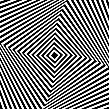 Siyah ve beyaz göz yanılsaması. Soyut dalgalı çizgili desen