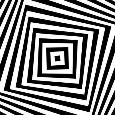 Black and white optical illusion. Abstract wavy stripes pattern