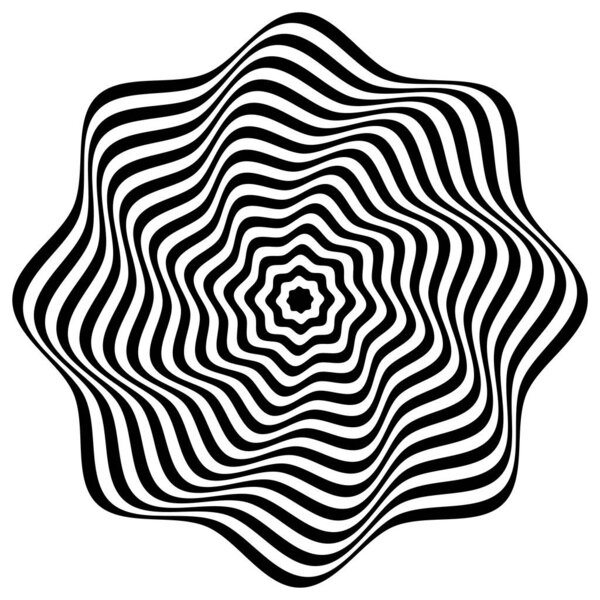 Optical illusions. Abstract striped with monochrome waves background. vector illustration