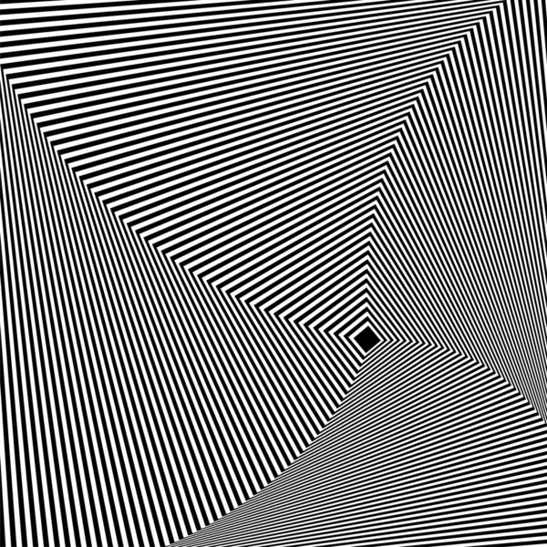 Optische Schwarz Weiß Täuschung Abstraktes Muster Gewellter Streifen — Stockvektor