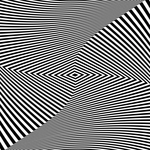 Black White Optical Illusion Abstract Wavy Stripes Pattern — 스톡 벡터