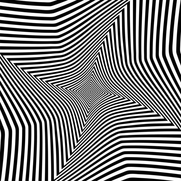 Black White Optical Illusion Abstract Wavy Stripes Pattern — Stock Vector