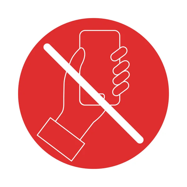 Cell Phone Sign Icon Talking Calling Cell Phone Prohibition — Stockový vektor