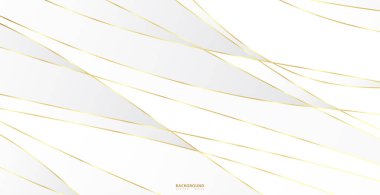 Altın dalgalı soyut bir arkaplan. Lüks kağıt kesimi arka plan, altın desen, yarım ton gradyan, kaplama şablonu, geometrik şekiller, modern minimal afiş. 3d Vektör illüstrasyonu.