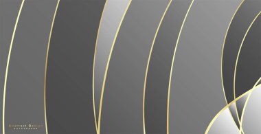 Altın dalgalı soyut bir arkaplan. Lüks kağıt kesimi arka plan, altın desen, yarım ton gradyan, kaplama şablonu, geometrik şekiller, modern minimal afiş. 3d Vektör illüstrasyonu.