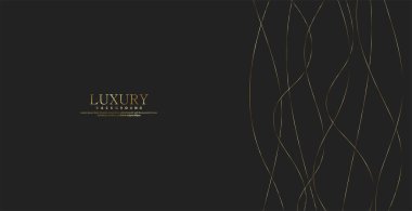 Altın çizgi dalgalı soyut bir arkaplan. Lüks bir şekilde. Teknik şablon. Dalgalı kıvrımlı, düz çizgili. Vektör illüstrasyonu.