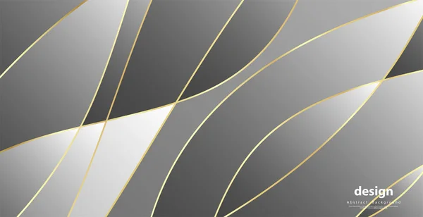Abstraktní Pozadí Zlatými Vlnami Luxusní Papír Řezané Pozadí Zlatý Vzor — Stockový vektor