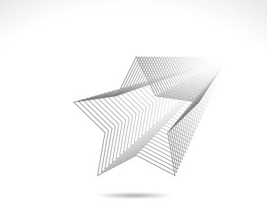 Yıldız logosu. Yıldız çizgili ikon, işaret, sembol, düz dizayn, düğme, ağ. vektör - illüstrasyon 10.