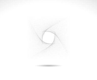 Geometrik kare logosu. Felç kare çerçevesi. Satır simgesi, işaret, sembol, düz tasarım, düğme, ağ, resim çerçevesi. vektör - illüstrasyon 10.