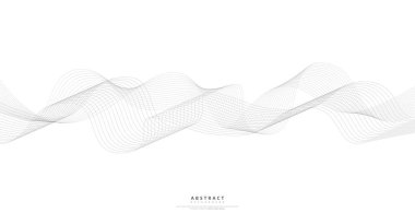 Beyaz arka planda soyut dalgalı çizgiler izole edilmiş. Dalga çizgisi sanatı, kıvrımlı düz tasarım. Vektör illüstrasyonu EPS 10.