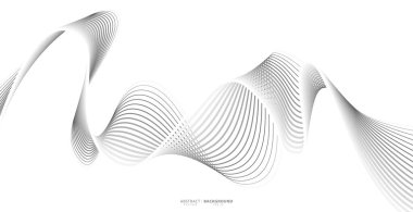 Beyaz arka planda soyut dalgalı çizgiler izole edilmiş. Dalga çizgisi sanatı, kıvrımlı düz tasarım. Vektör illüstrasyonu EPS 10.