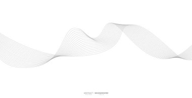 Beyaz arka planda soyut dalgalı çizgiler izole edilmiş. Dalga çizgisi sanatı, kıvrımlı düz tasarım. Vektör illüstrasyonu EPS 10.