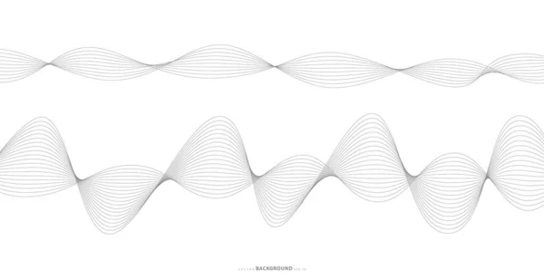 Абстрактные Волнистые Полосы Белом Фоне Изолированы Wave Line Art Curved — стоковый вектор