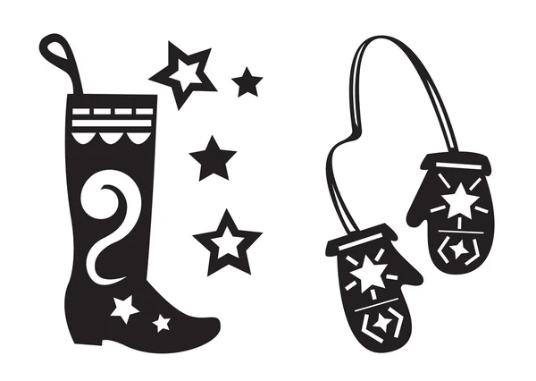 vektör mittens ve çizmeler