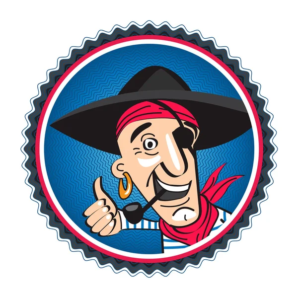 Pirate souriant — Image vectorielle